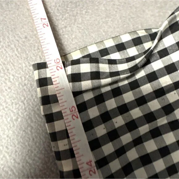 Evan-Picone Black & White Gingham Checkered Silk Pants Size 14 Womens High-Rise - Picture 7 of 7